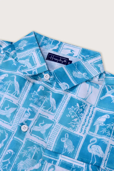 Refreshing Retreat Blue Turquoise Hawaiian Shirt