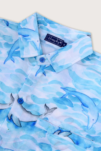 Dolphin Daze Blue Hawaiian Shirt