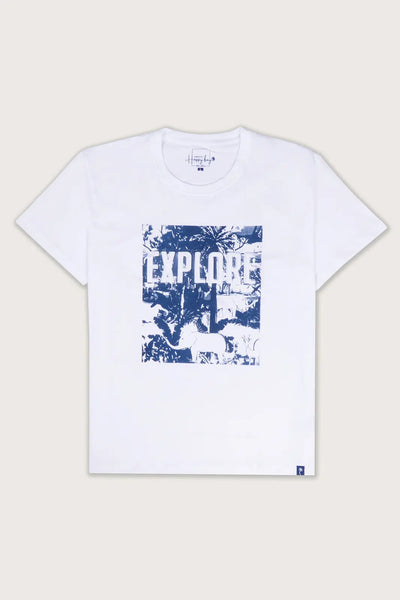 Tropical Trails | Uncover the Wild White Crew T-Shirt