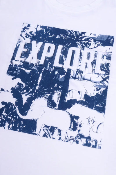 Tropical Trails | Uncover the Wild White Crew T-Shirt
