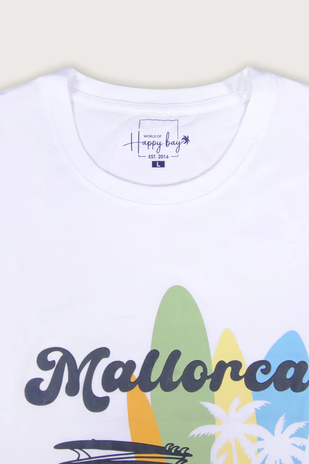 Surf the Mallorca Wave White Crew T-Shirt