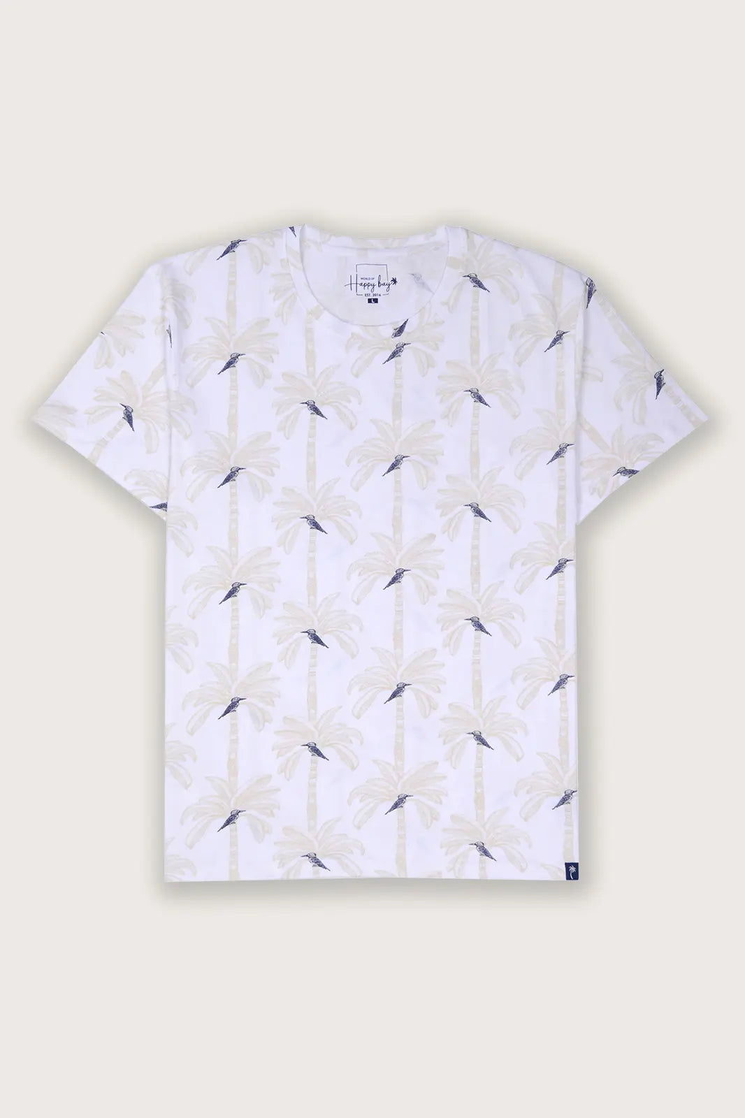 Perched in Paradise | Bluebird Bliss on the Breeze White Crew T-shirt