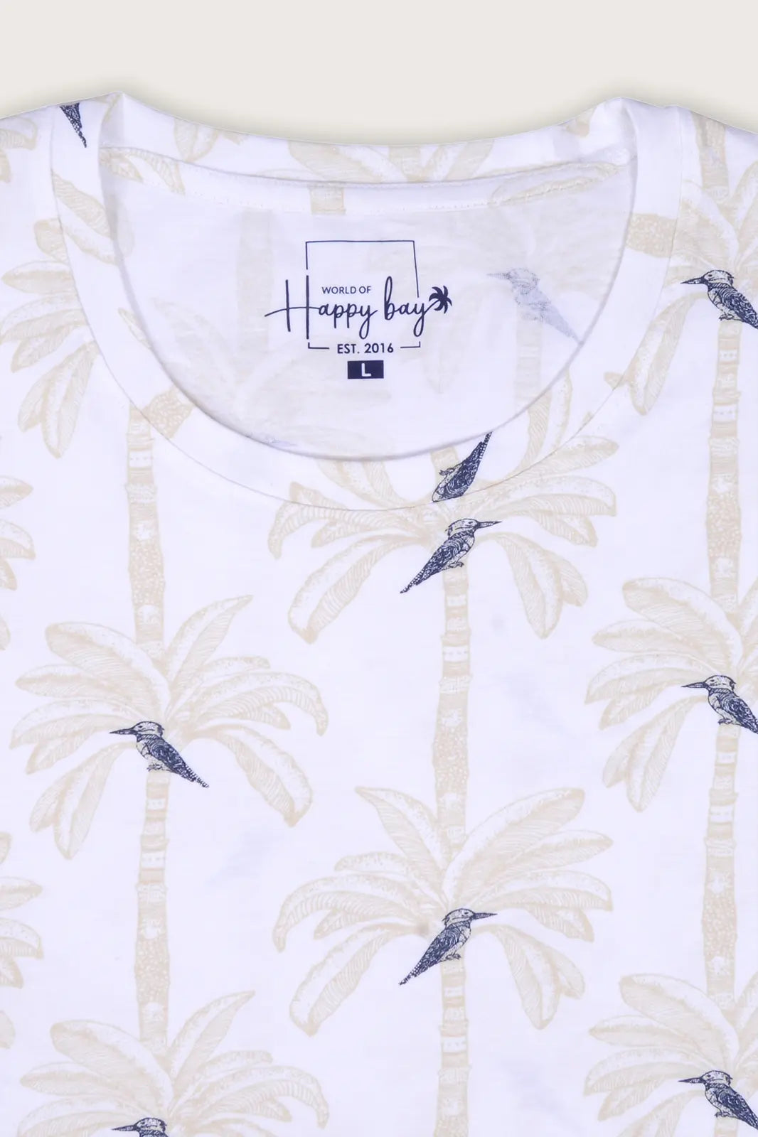 Perched in Paradise | Bluebird Bliss on the Breeze White Crew T-shirt