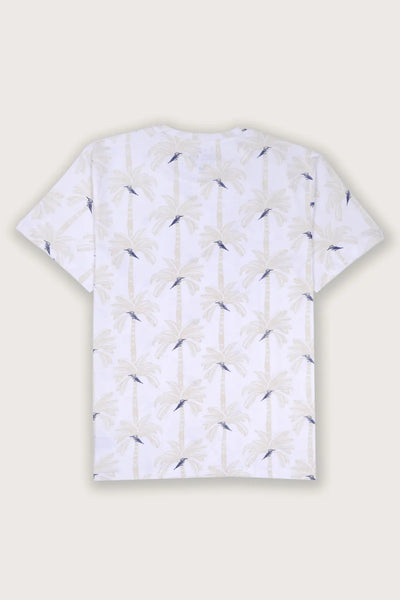 Perched in Paradise | Bluebird Bliss on the Breeze White Crew T-shirt