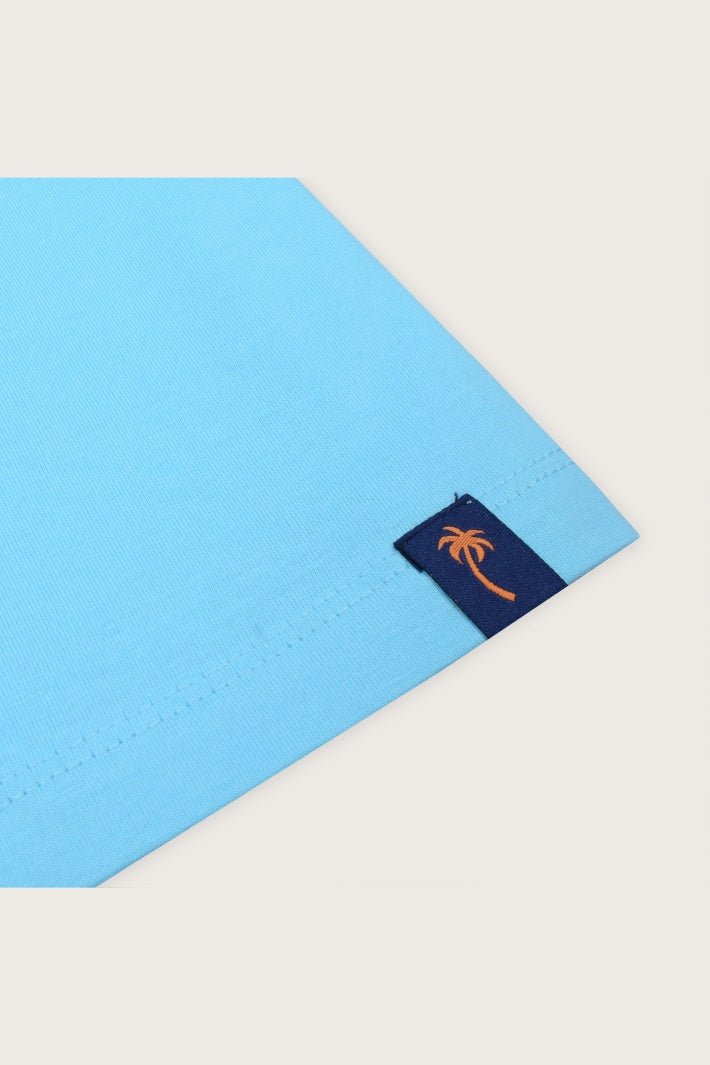 Fuel Your Wanderlust Sky Blue T-shirt — perfect men's summerwear. Shop now at Happy Bay!