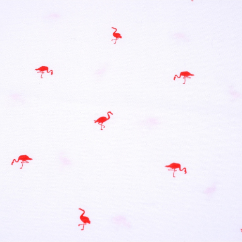 Flamingoes Print - White