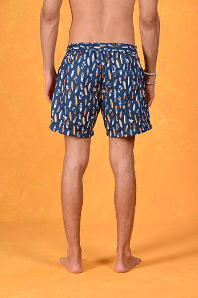 Summer Surf Vibes Green Swim Shorts