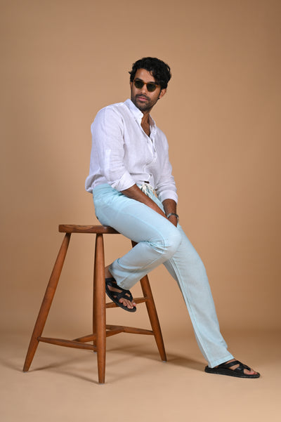 Light Blue Pants — men's summer casualwear. Shop Happy Bay!