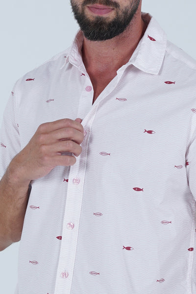 Stay cool and stylish with this lightweight cotton shirt - Available now at Happy Bay!