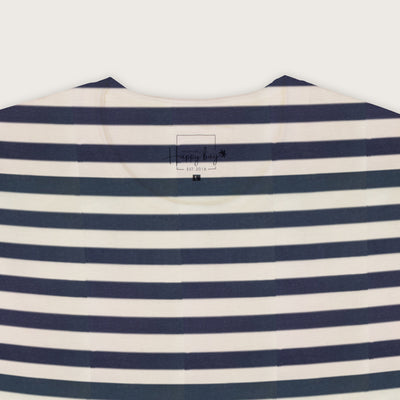Stand out with Happy Bay Blue & White Striped Tee Order now!