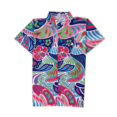 La camisa de flores abstractas