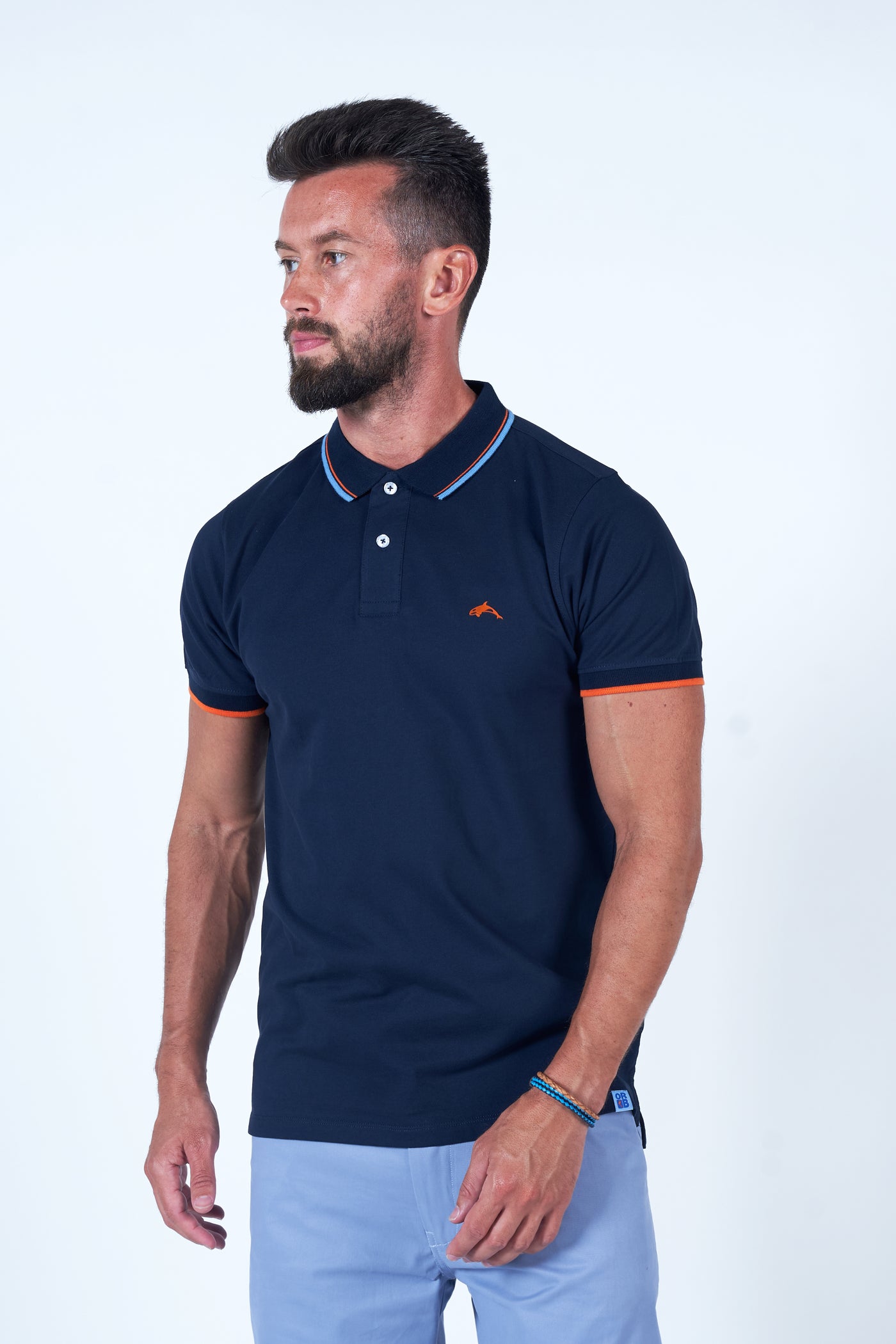 Elevate your polo collection with this premium cotton pageant blue tee - Buy now!
